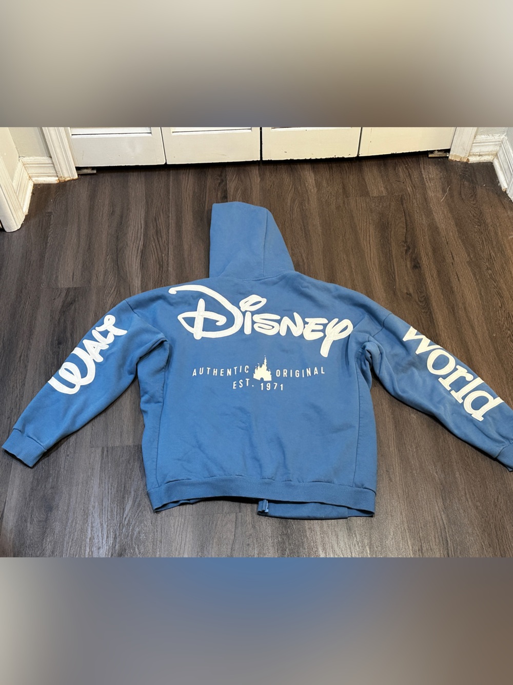 Disney Parks Walt Disney World Blue Full Zip Hoodie Adult Large - Picture 5 of 11